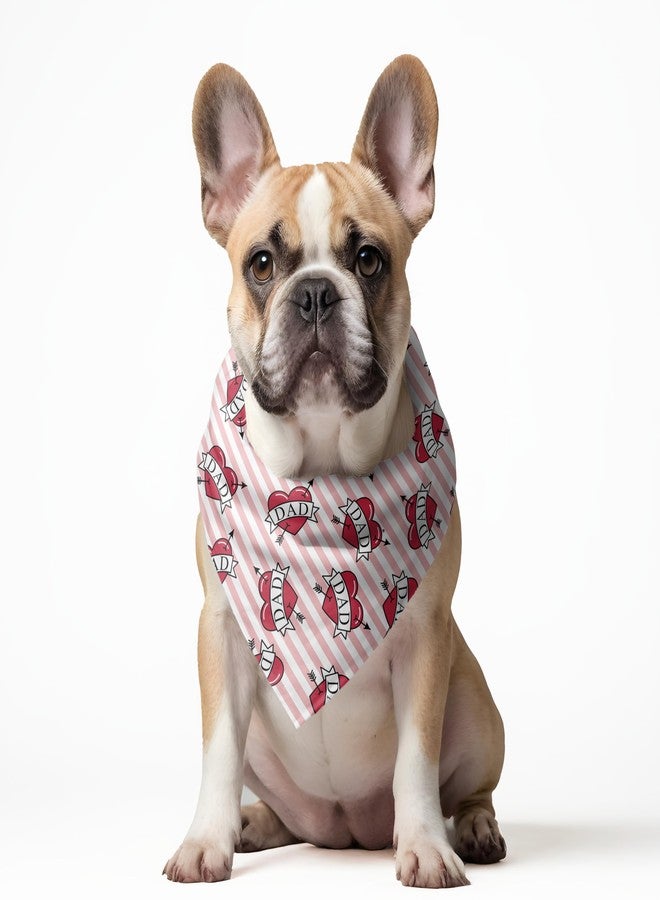 W Brings MOM and DAD Love Bandana for Dogs | This Stunning Gorgeous Design Dog Bandana Scarf is Perfect Styling Accessory for Dogs Large, Medium & Small. One Size Fits All. (DAD) - Image 2